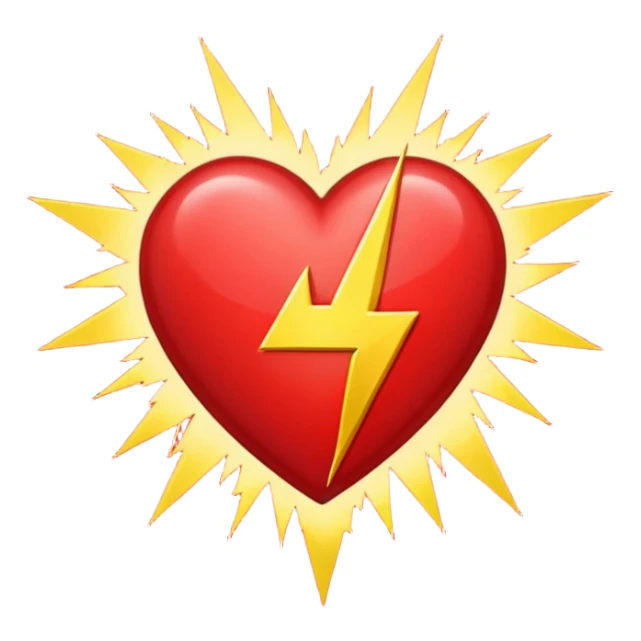 Heart with 13 pt lightning bolt in the middle sticker