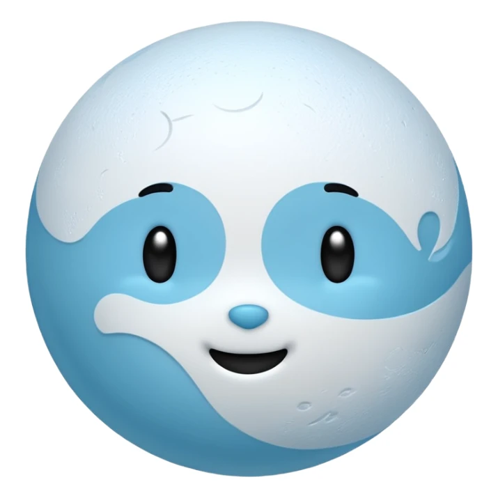 Pluto as a planet, cute and minimal, icy colors, no text sticker