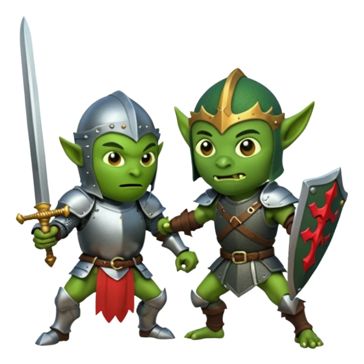 Knight fight against a goblin sticker