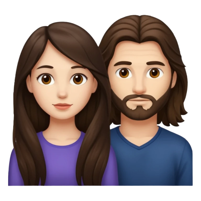 Brunette woman cock long haired man sticker