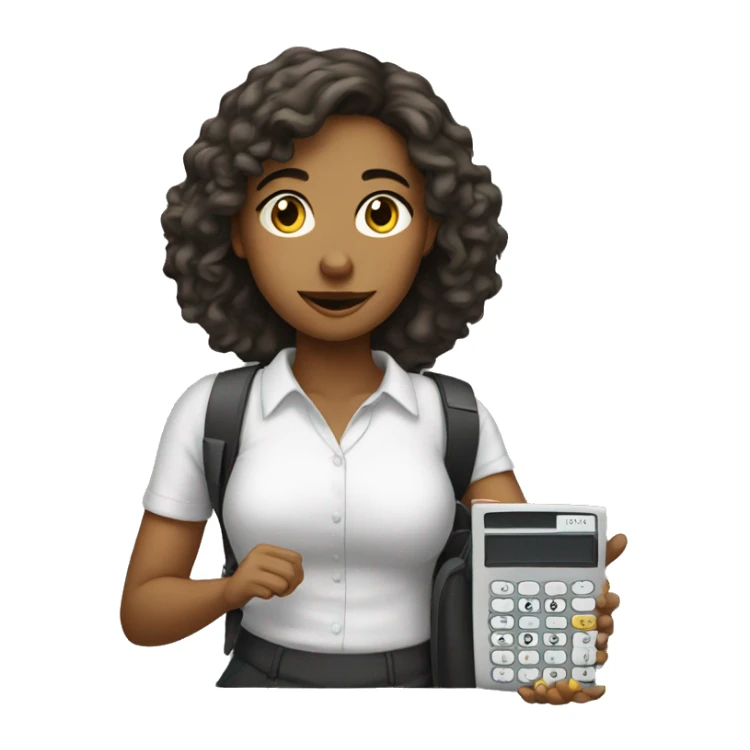 Student woman with calculator  sticker