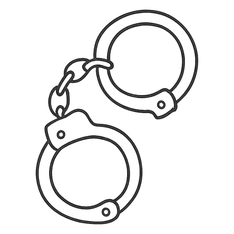 handcuff, sketchy look, hand drawn icon with no fill sticker