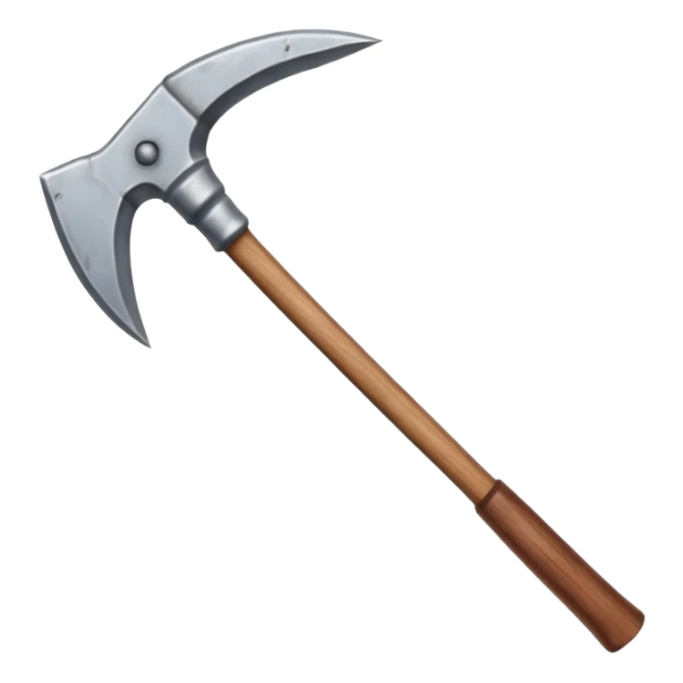RuneScape-style steel pickaxe with wooden handle, pointy symmetrical ends sticker