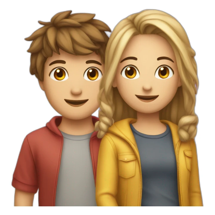 2 amoureux adolescents de la même couleur sticker