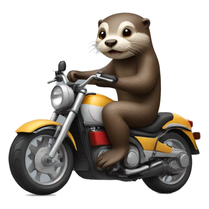 otter on a motor bike  sticker