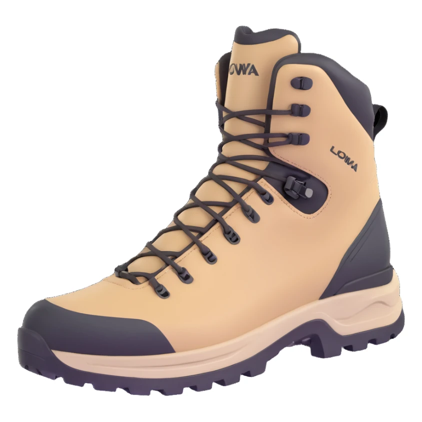 Lowa GTX hiking boots in beige color sticker