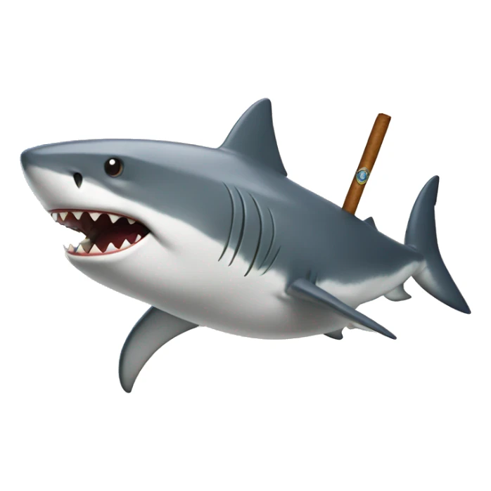 Shark with a cigar in the mouth sticker
