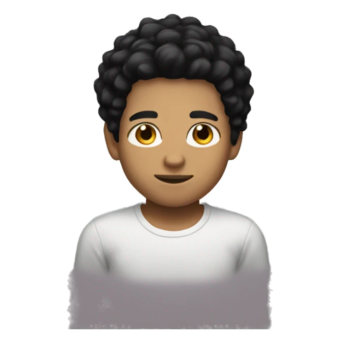 A light skin boy with black hair sticker