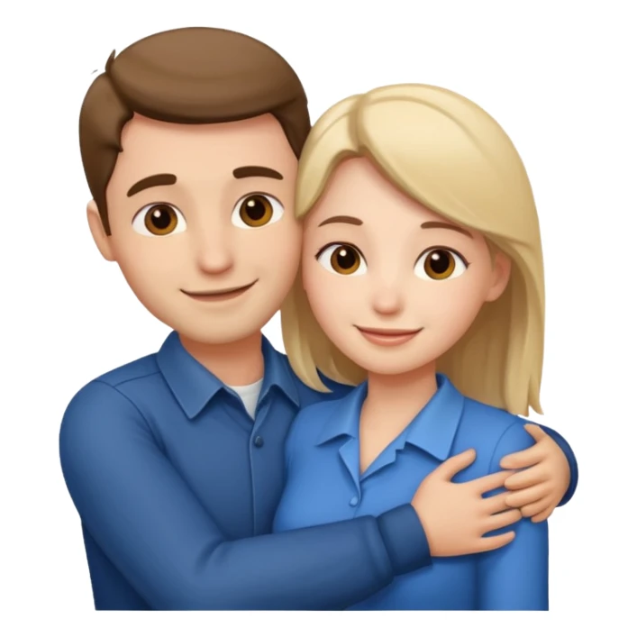 two Bestie man and woman coworkers teacher hug sticker