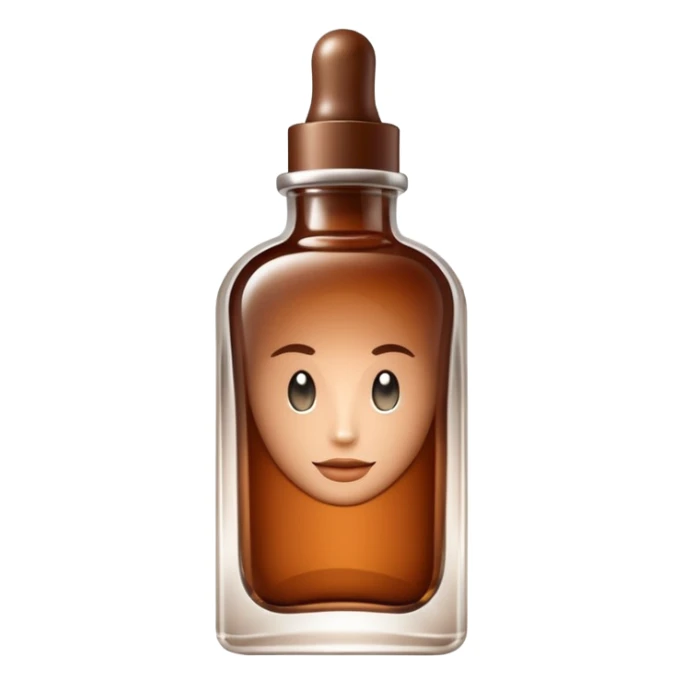 Organic cosmetic in a cristal brown bottle sticker