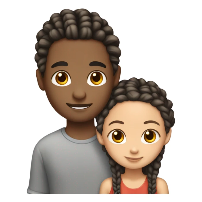 boy with cornrows and lightskin girl in love sticker
