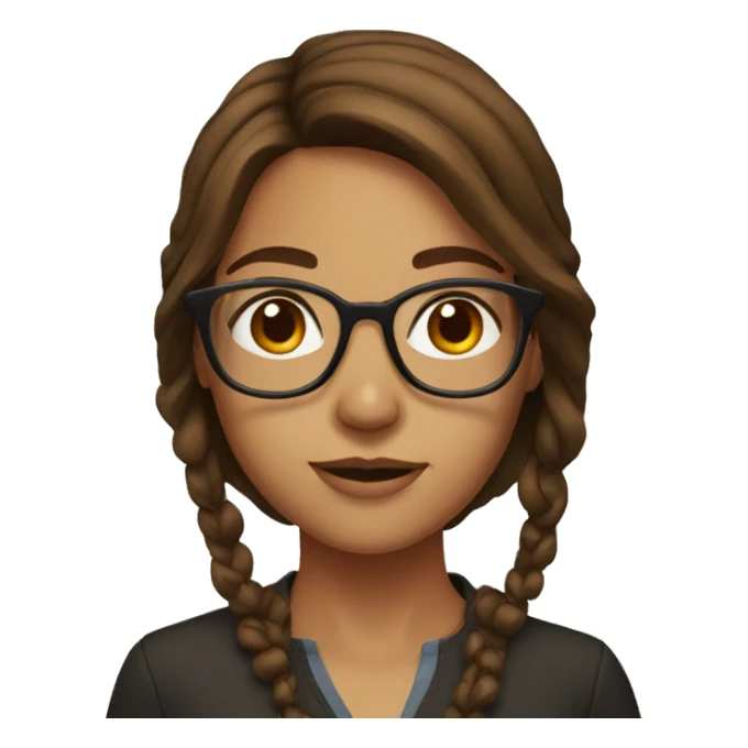 Brown Hair Curry Girl with glasses  sticker