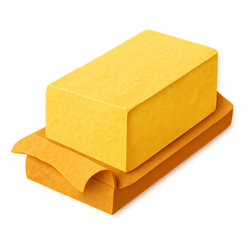 paper craft style butter stick, layered paper look sticker