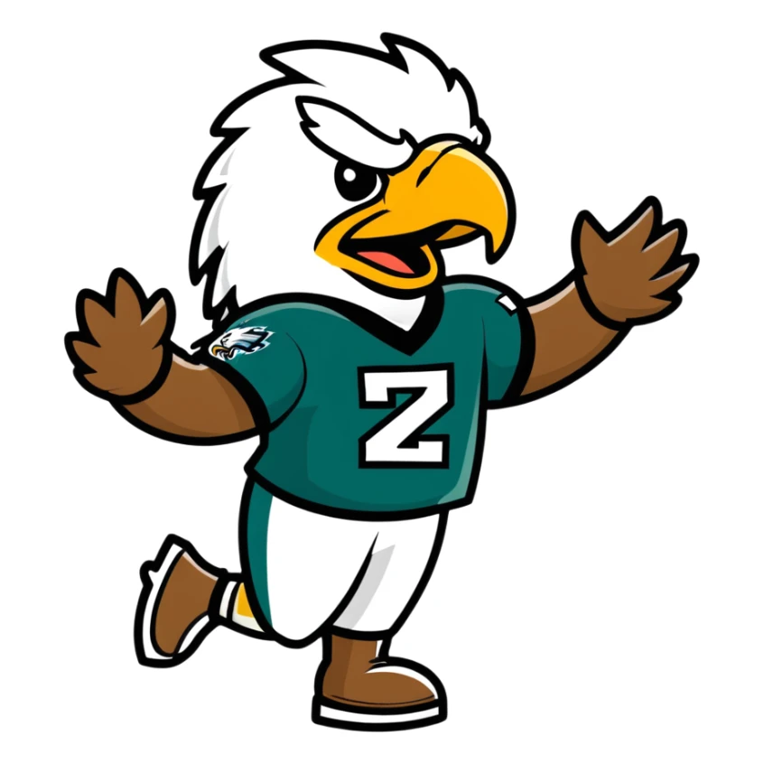 Eagles fan celebrating hard sticker