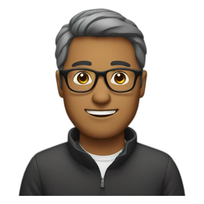 man with glasses sticker