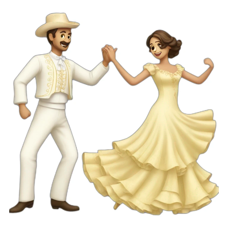 man and woman dancing sevillanas sticker