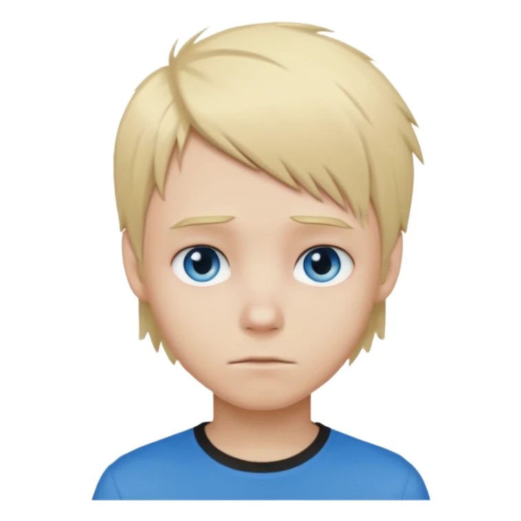 boy with blonde hair emo and brown shirt, blue eyes sticker