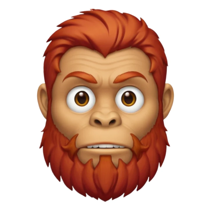 ancient ape, beard, red hair, sticker