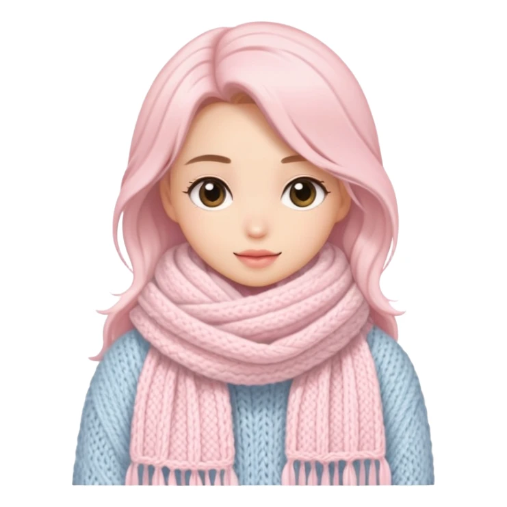 Light pink winter cozy, pretty aesthetic sticker