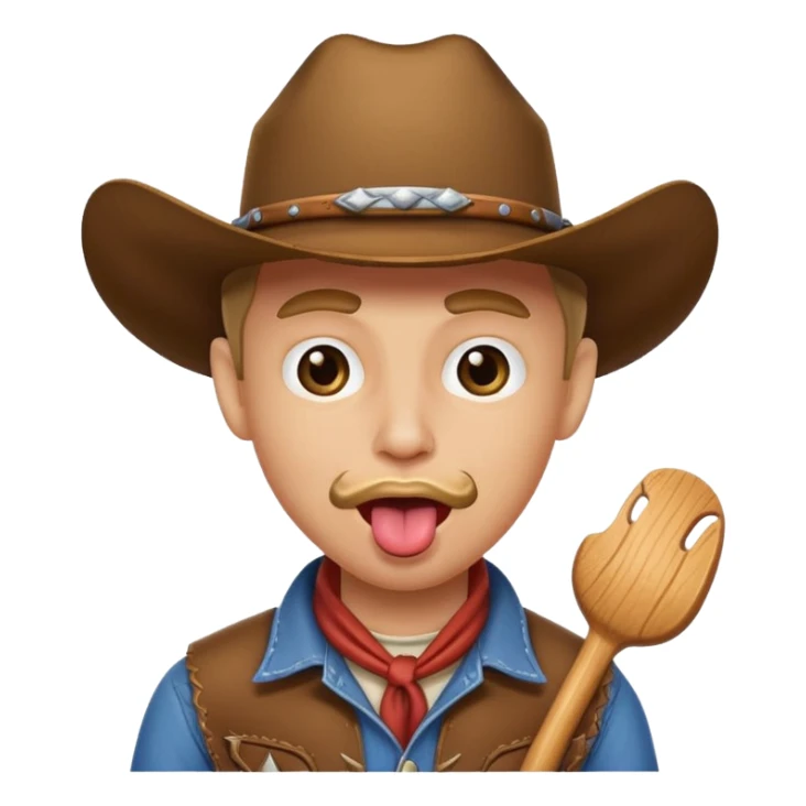 cowboy face sticking tongue out😛 sticker