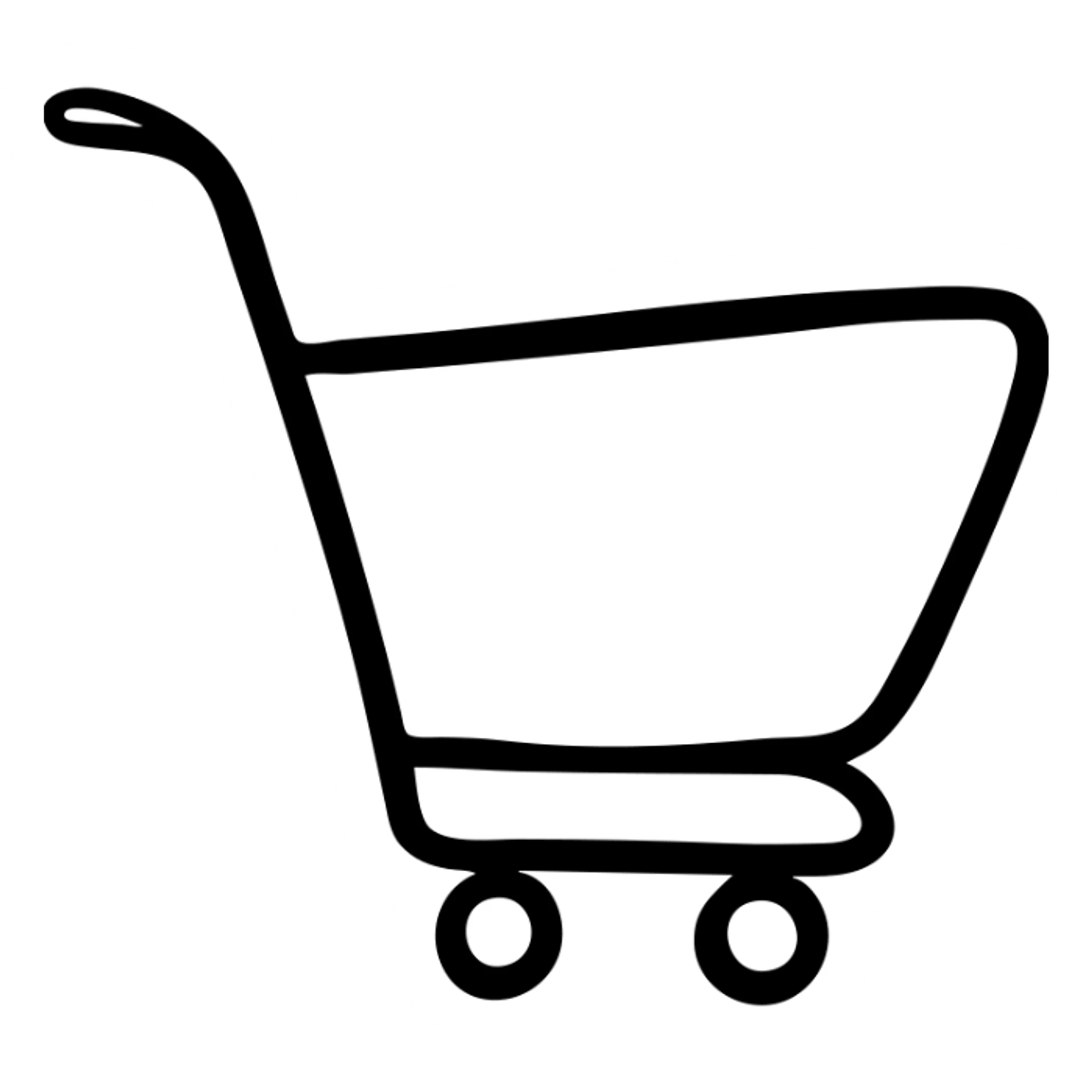 Hand drawn shopping cart icon sticker
