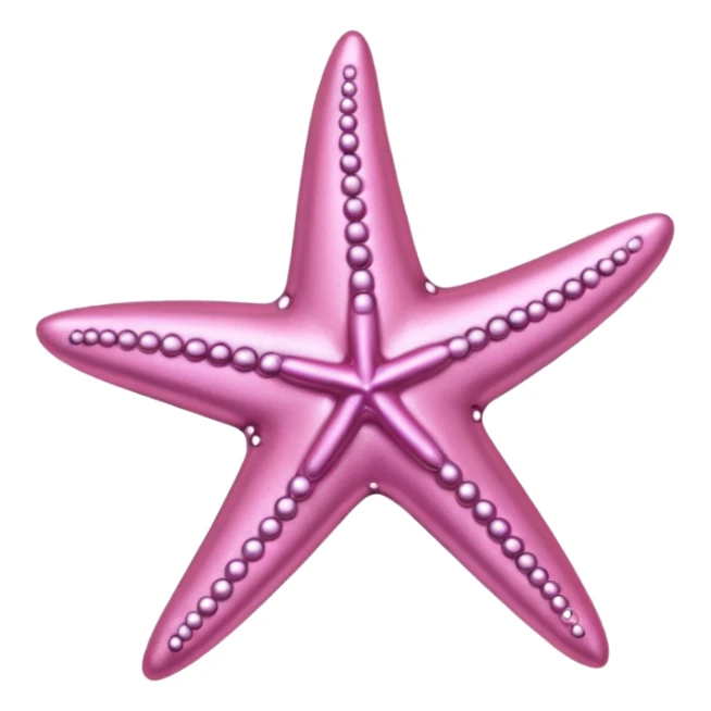 pink metallic sea star shaped hair clip sticker