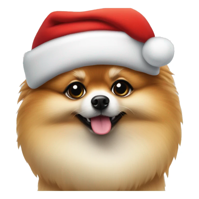 lulu pomeranian with santa claus hat
 sticker