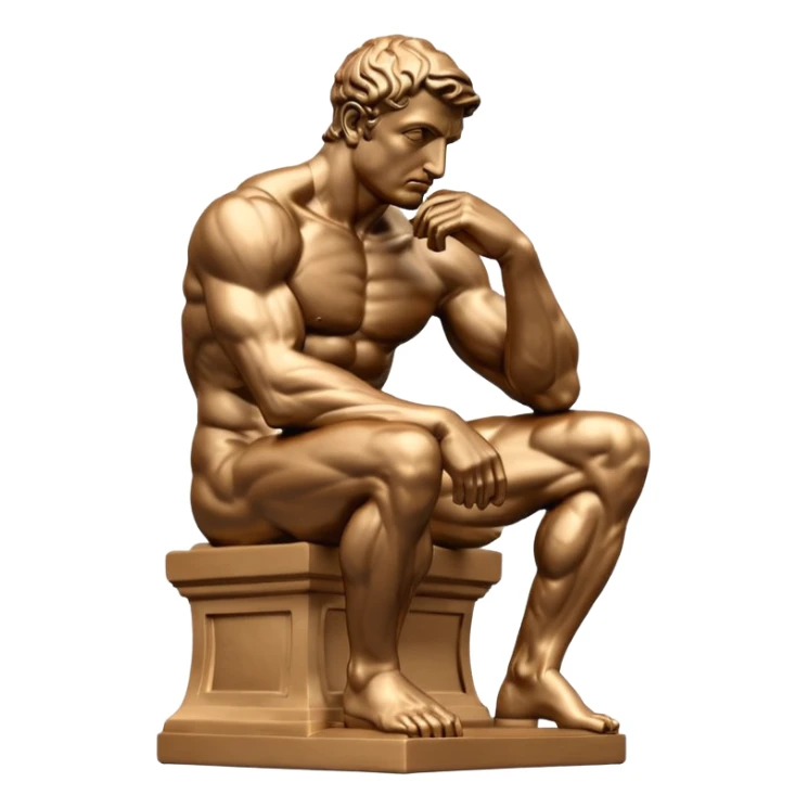La estatua del pensandor estilo griego  sticker