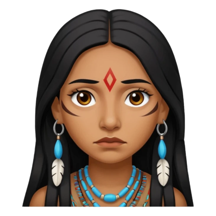 hurt eyes Native american woman sticker