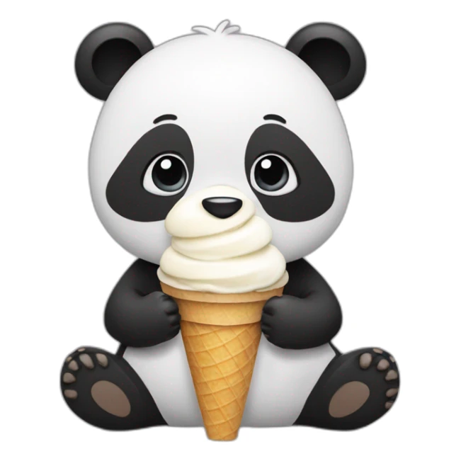 Panda eating ice cream sticker
