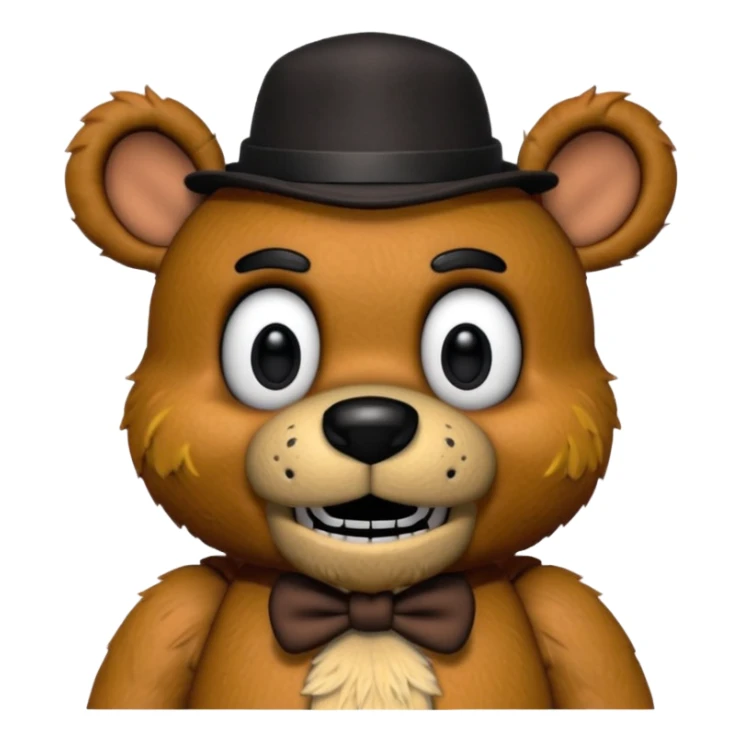 Freddy Fazbear with black and tiny hat from Five Nights At Freddy's Movie sticker