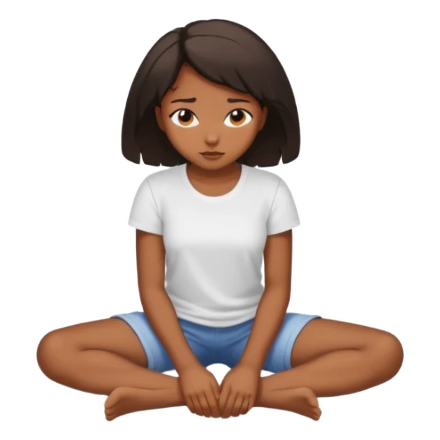 Black girl looking down at the floor sticker