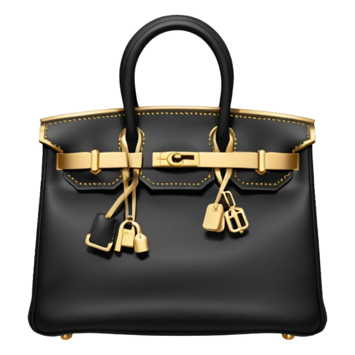 black hermes birkin with gold stitching bag sticker