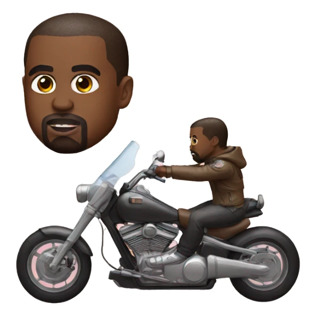 Kanye west on a motorbike sticker