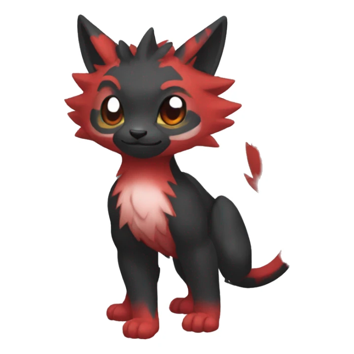 Cute cool black red animal hybrid Fakemon full body sticker