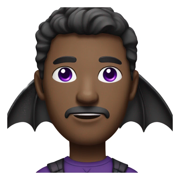 man with black bat wings and purple eyes  sticker