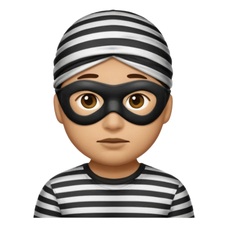 A theif robber emoji,Stripped shirt.eye mask. sticker