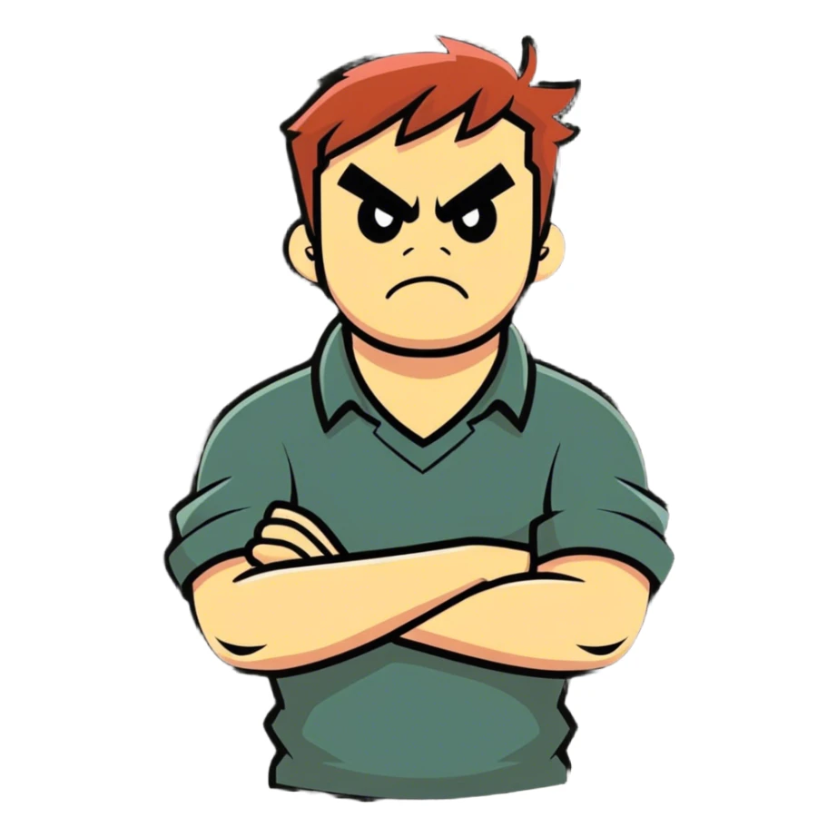 @Aiden🤿⚽️🏀✝️: Arms crossed holding neck mad guy sticker