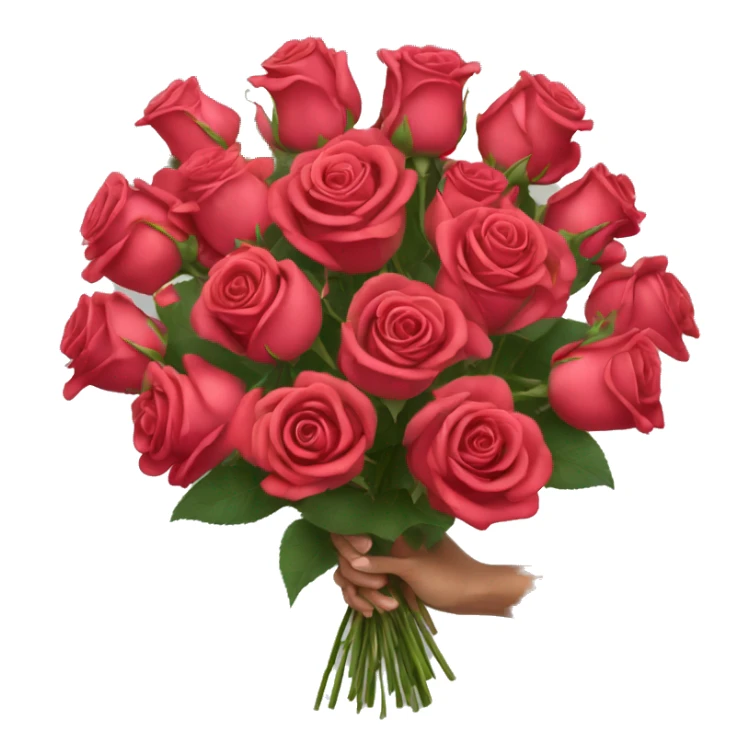 bouquet of 51 roses with a woman's hand sticker