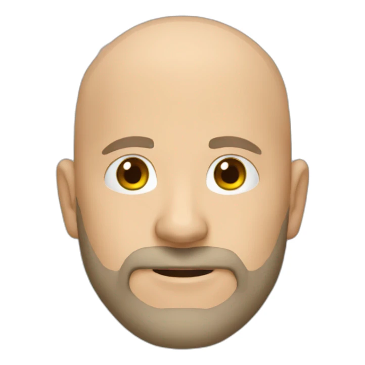 bald white man with a beard around 50yo with blue shirt sticker