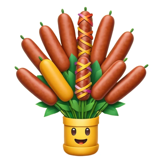 Make emoji flower bouqet from base sausage sticker