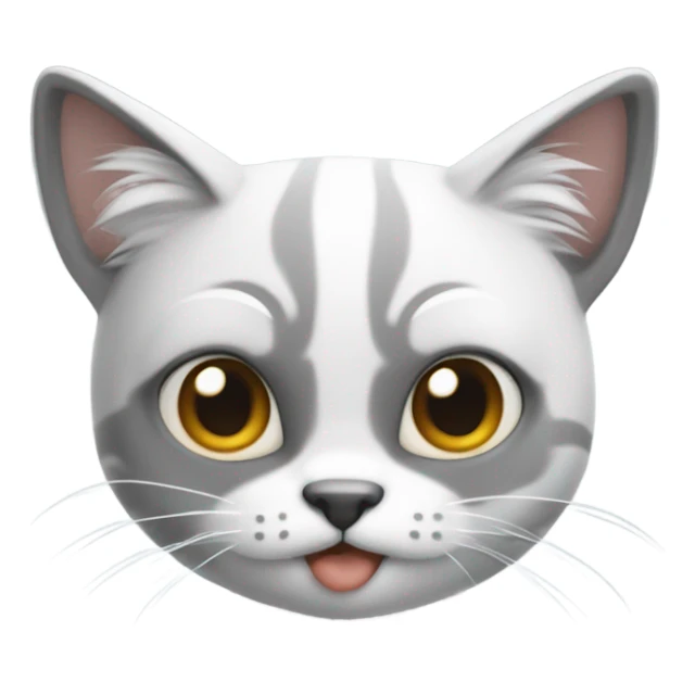 Gato blanco con dos manchas grises en la cara  sticker