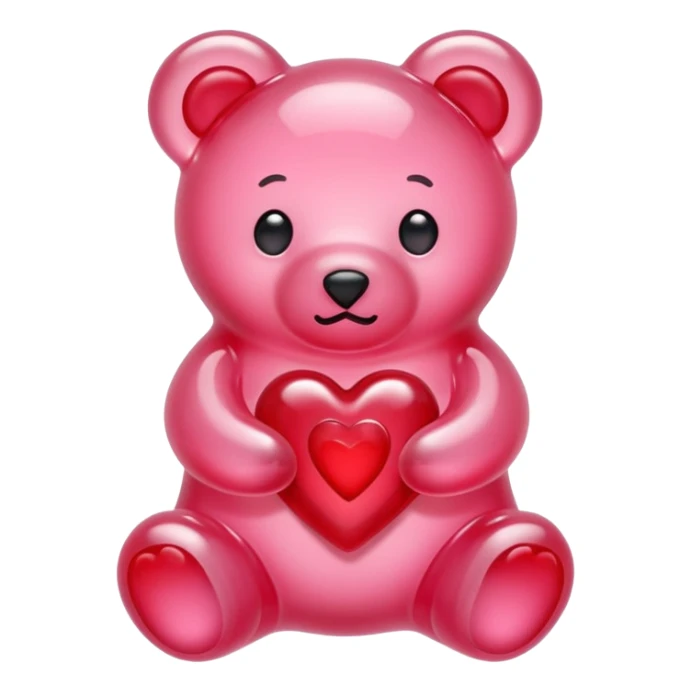pastel pink jelly bear heart jelly red kawaii sticker
