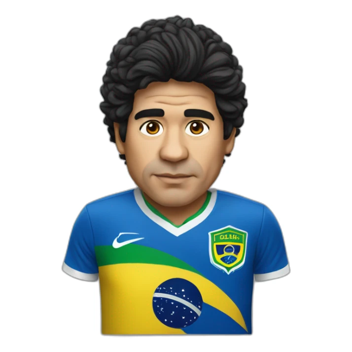 maradona with brazil soccer team shirt sticker