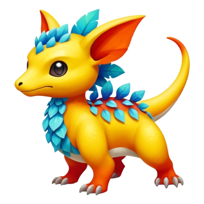 Elemental magical colorful exotic Pokémon-Fakémon-creature sticker