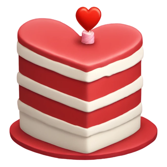 Red heart shaped birthday cake  sticker
