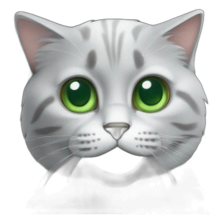 Un chat gris engora aux yeux vert sticker