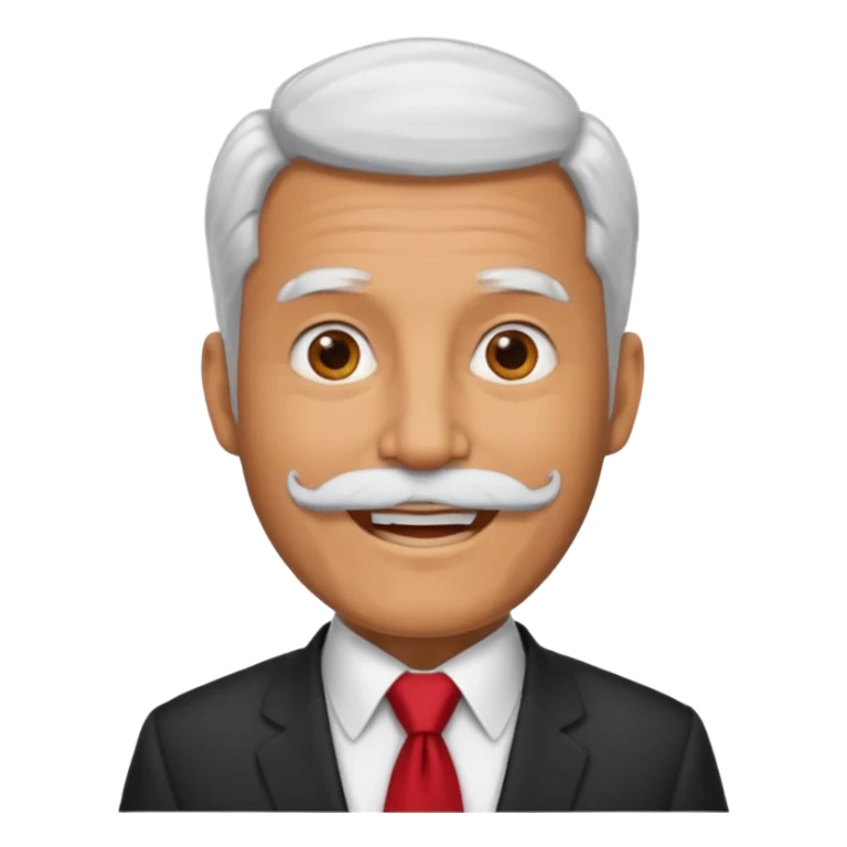 graduation day professor with red tie with white beard sticker