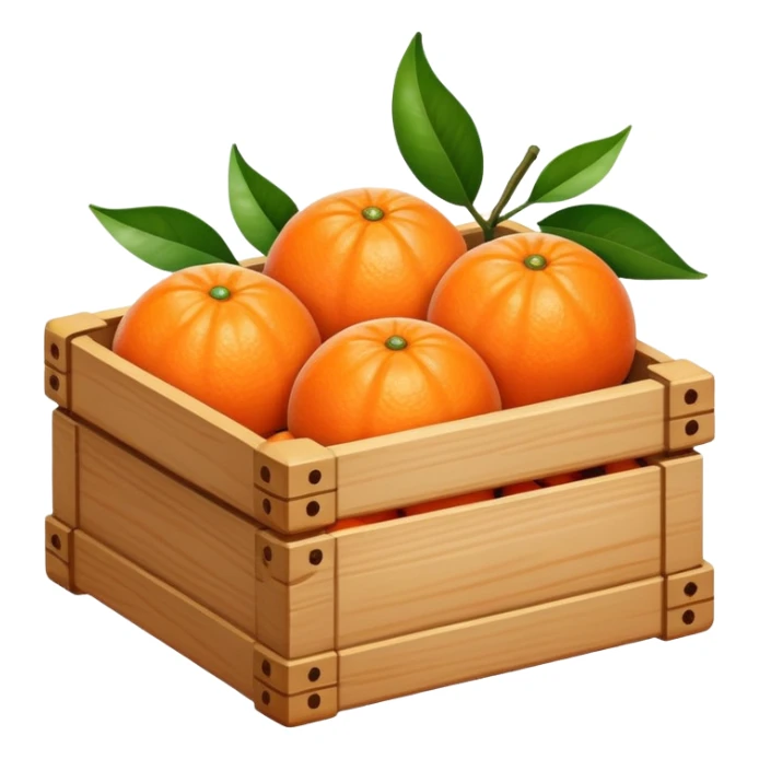 tangerines in a wooden box sticker
