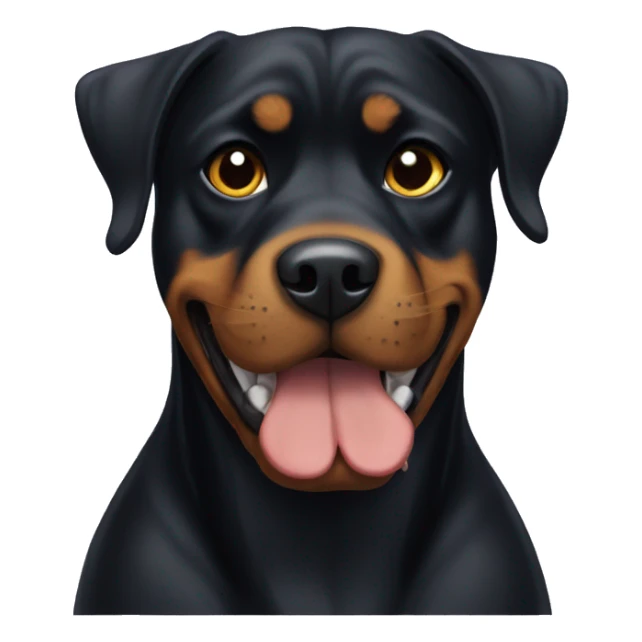 Black Rottweiler Pitt mix dog  sticker